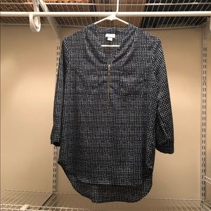 V-Neck Blouse with Zipper